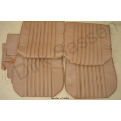 Seat covers, front seats and back seat, leather, light brown, not mounted