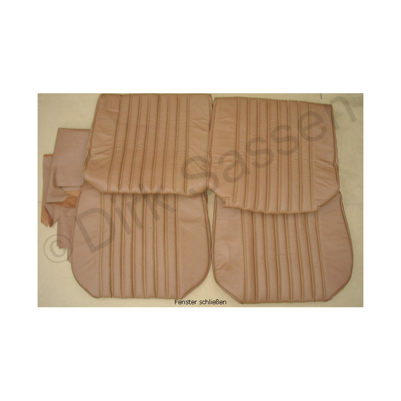 Seat covers, front seats and back seat, leather, light brown, not mounted