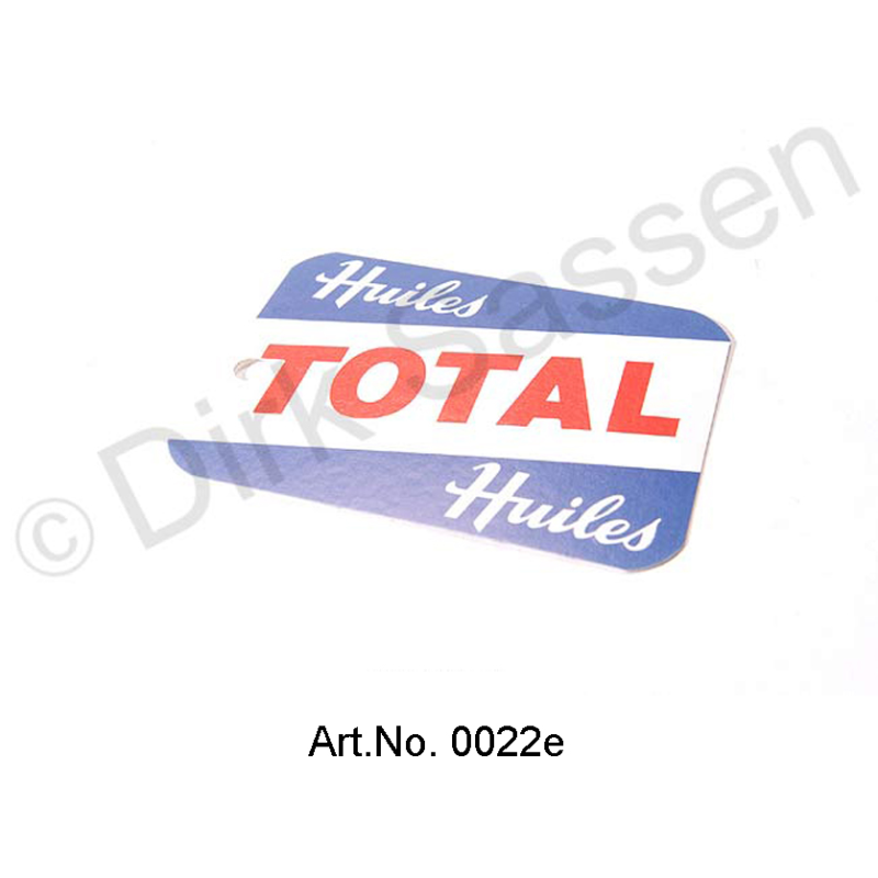 Remorque, carte de vidange d'huile `Total`