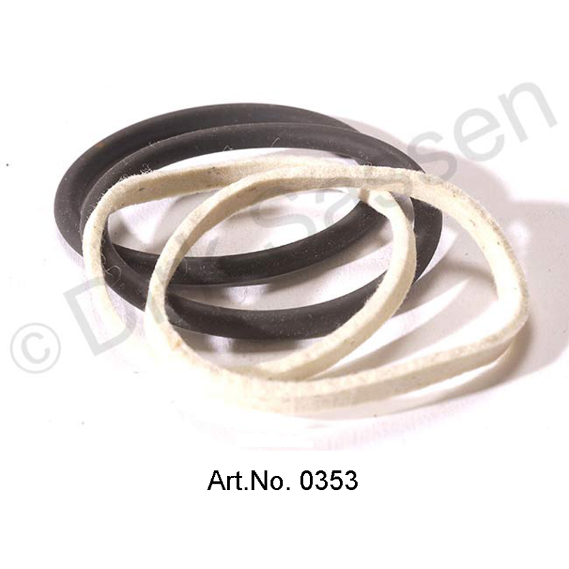 Remklauwringset voor remklauw, LHS, (2x vilten ring, 2x O-ring), 1965 tot 1966