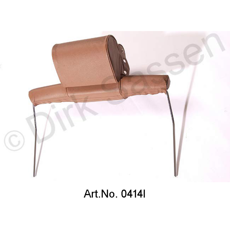 Headrest, wide, leather, dark brown