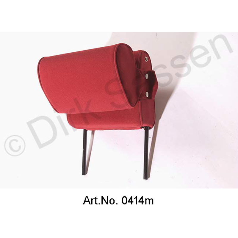 Hoofdsteun, smal, velours, donkerrood