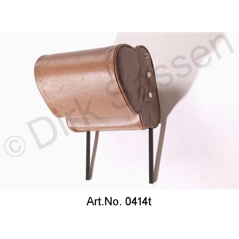 Headrest, narrow, leather, dark brown
