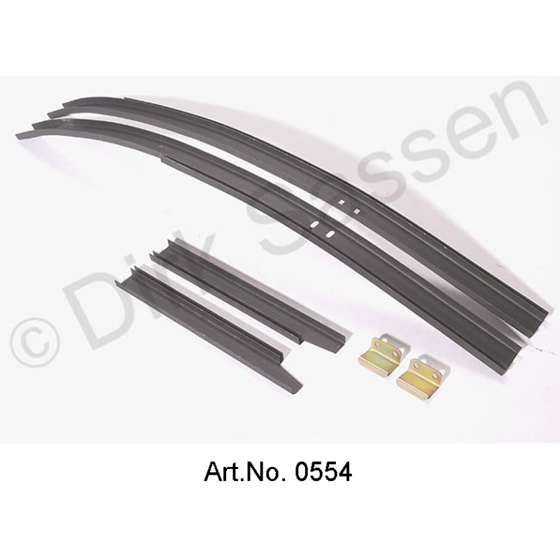 Set of gutters, with angles for attachment