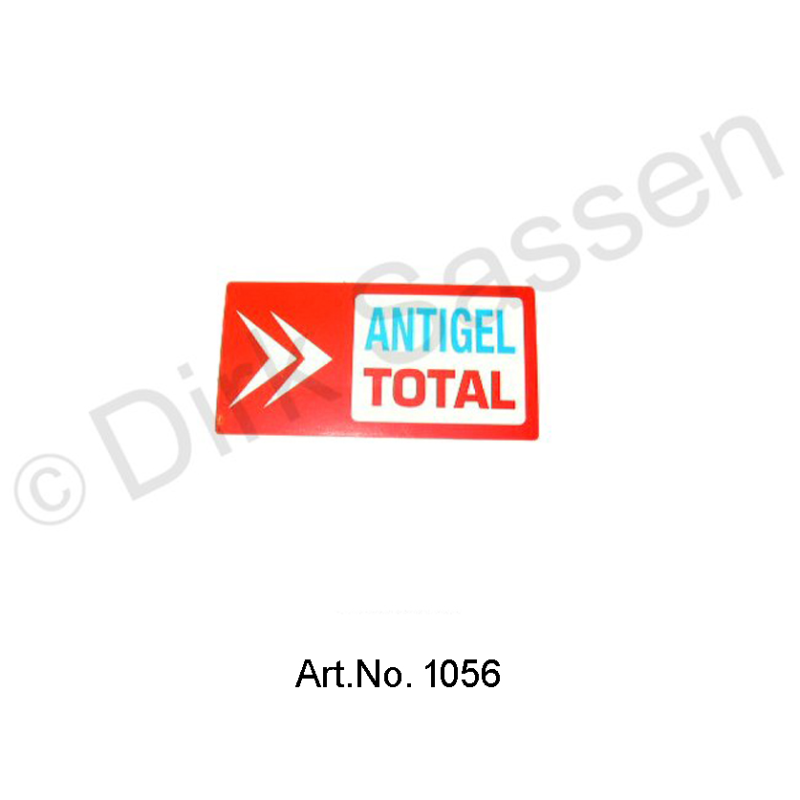 Sticker, op radiator, totaal antigel
