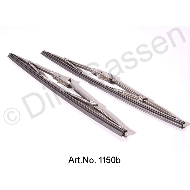 Set of wiper blades, chrome