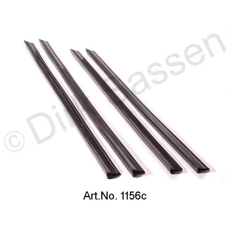 Set of door gaskets, black, below, in door rail, 4-part