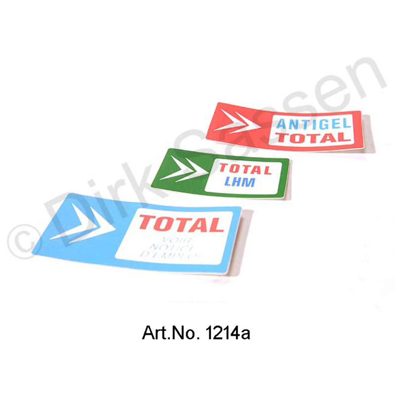 Aantal stickers, 'Total', 3-delig (groen, blauw, rood)