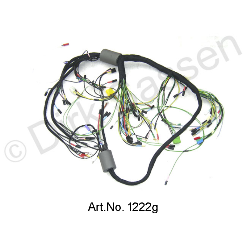 Kabelboom, wisselstroom, vanaf 04/1971, linkerbatterij, ronde instrumenten, 4 zekeringen