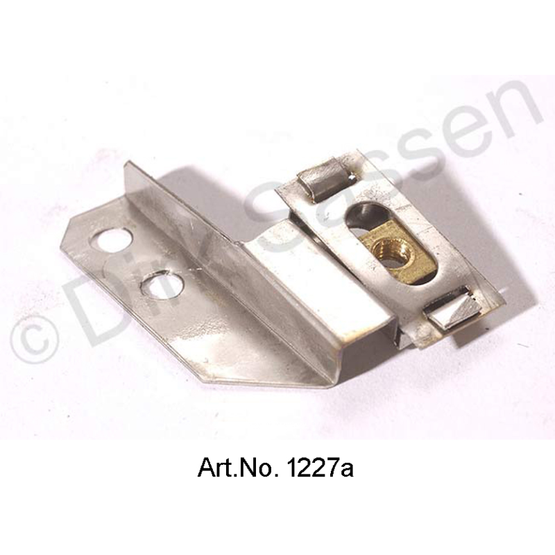 Mounting bracket for turn signal trumpet, stainless steel, with M5 square nut, left