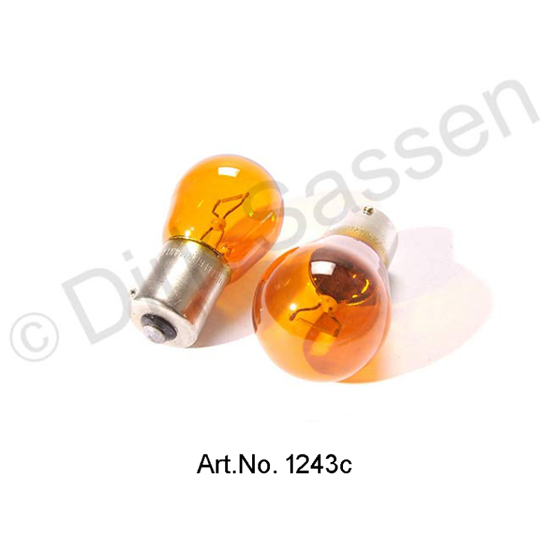 Bulb for turn signal or brake, 21 watts, orange