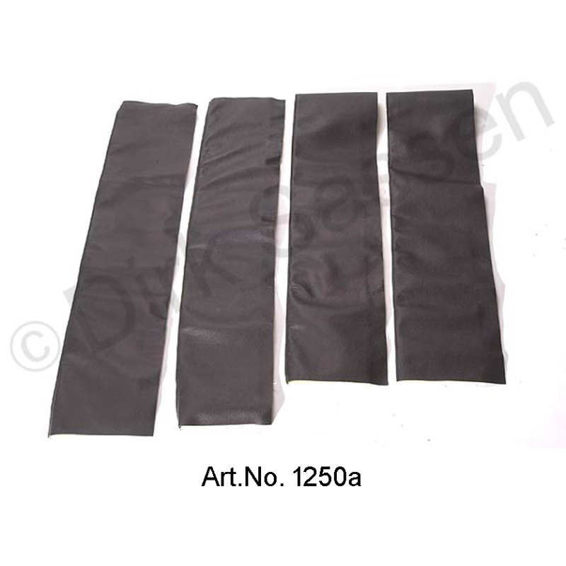 Set of covers for door trim, top, leather, black