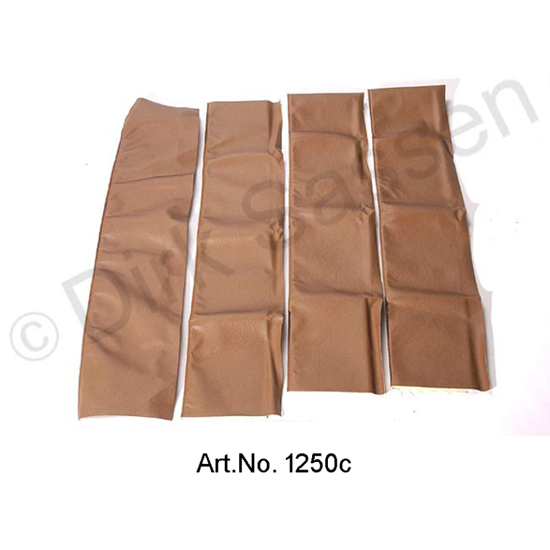 Set of covers for door trim, top, leather, dark brown