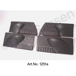 Set deurpanelen, leer, zwart, kant en klaar