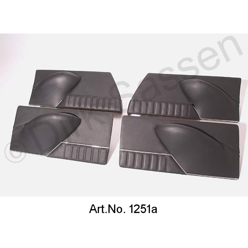 Türverkleidungssatz, Leder, schwarz, fertig bezogen