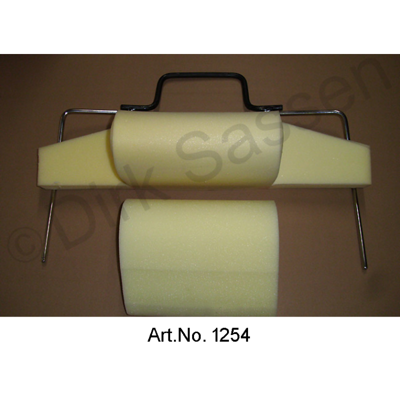 Cadre d'appui-tête, large, chromé, avec revêtement en mousse, non recouvert, avec coussins, en 3 pièces