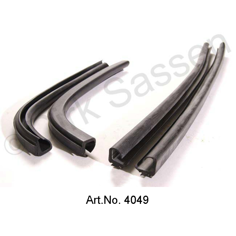 Hood frame gaskets, for side windows, set of 4 pieces