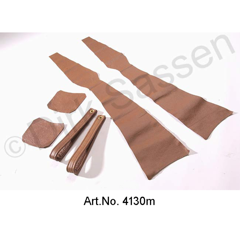 Cache pour montant B complet, cuir, marron foncé, gauche et droite