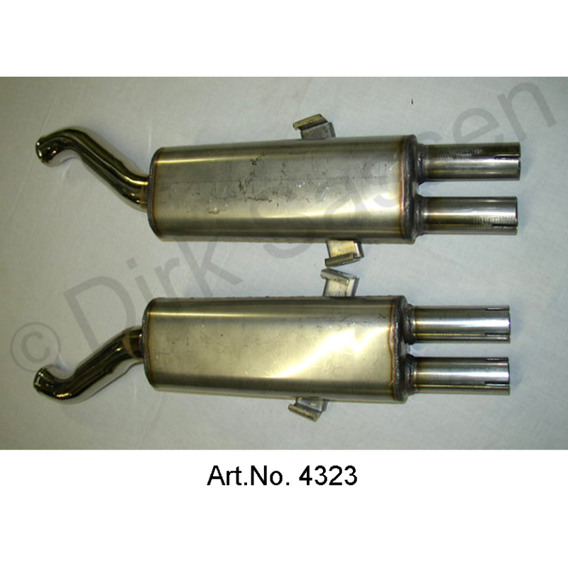 Scarico, set silenziatore posteriore, 2 pezzi, Inox, SM