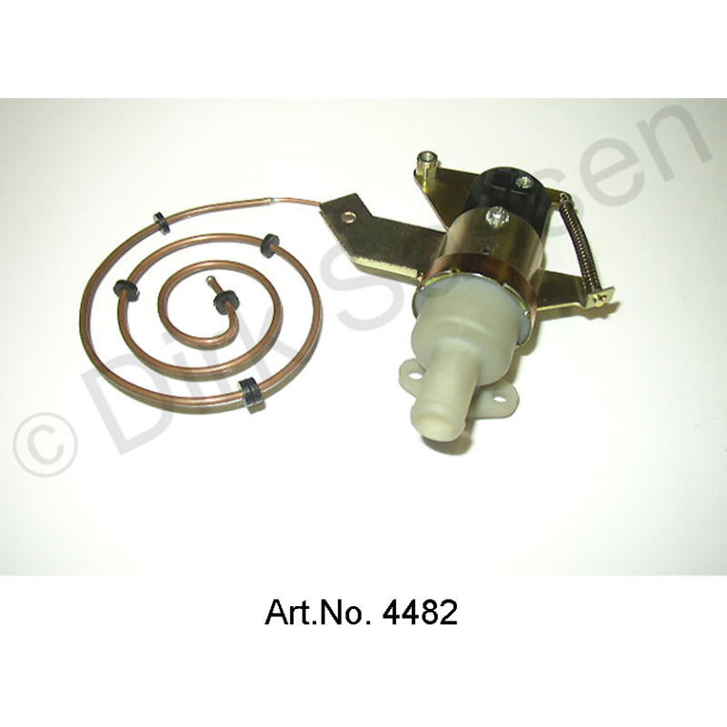 Verwarmingsventiel, uit 1969, met spiraal en kunststof voet, nieuw vervaardigd