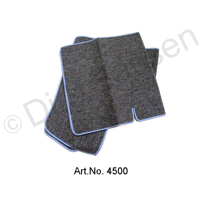 Ensemble de tapis de sol, jusqu'en 1967, chariot, gris, couverture bouclée, avant et arrière