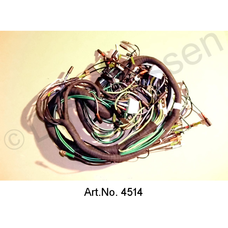 Cablaggio cablaggio, corrente alternata, dal 09/1971, batteria sinistra, strumenti rotondi con luce retromarcia, 4 fusibili