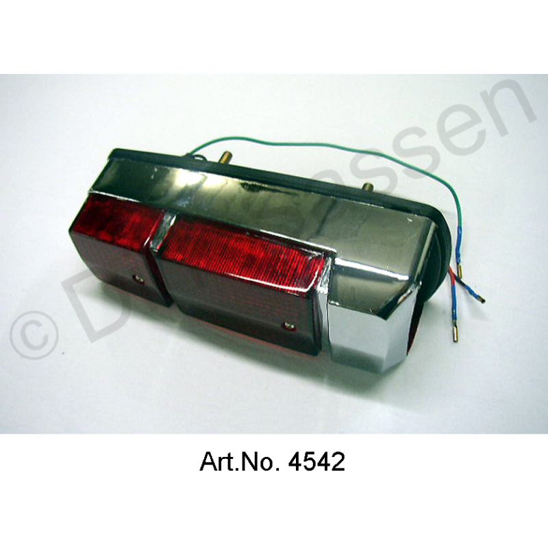 Cap for rear light, with base, left, Pallas, chrome-plated, newly manufactured