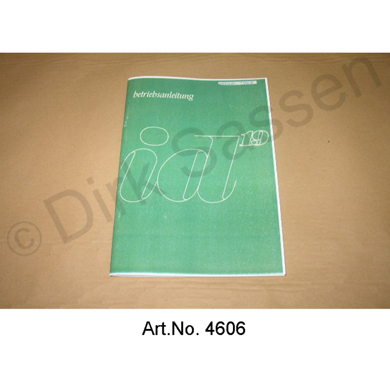 Gebruiksaanwijzing, modeljaar 10/1968 tot 09/1969, herdrukt