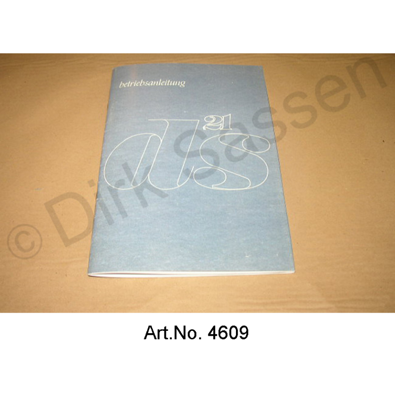 Operating Instructions, DS 21, model year 10/1968 to 09/1969, reprint, semi-automatic