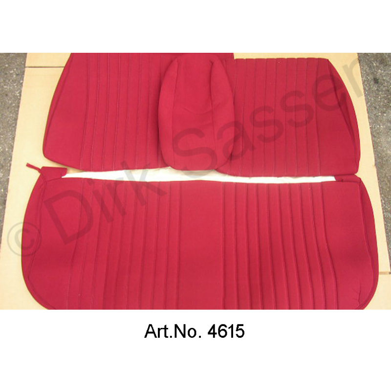 Sitzbezüge, Pallas, Velours, Vordersitze und Rückbank, längstgesteppt, Rückenlehnenbezug Kunstleder weiß, nicht montiert