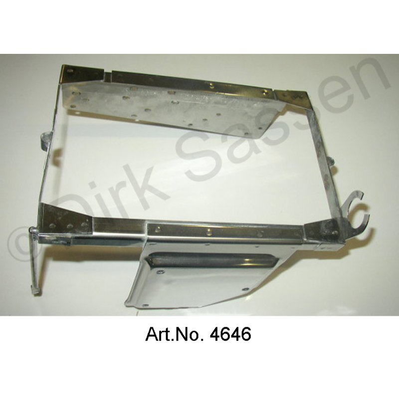 Battery frame, stainless steel, from 1969, with mounting for controller and relay