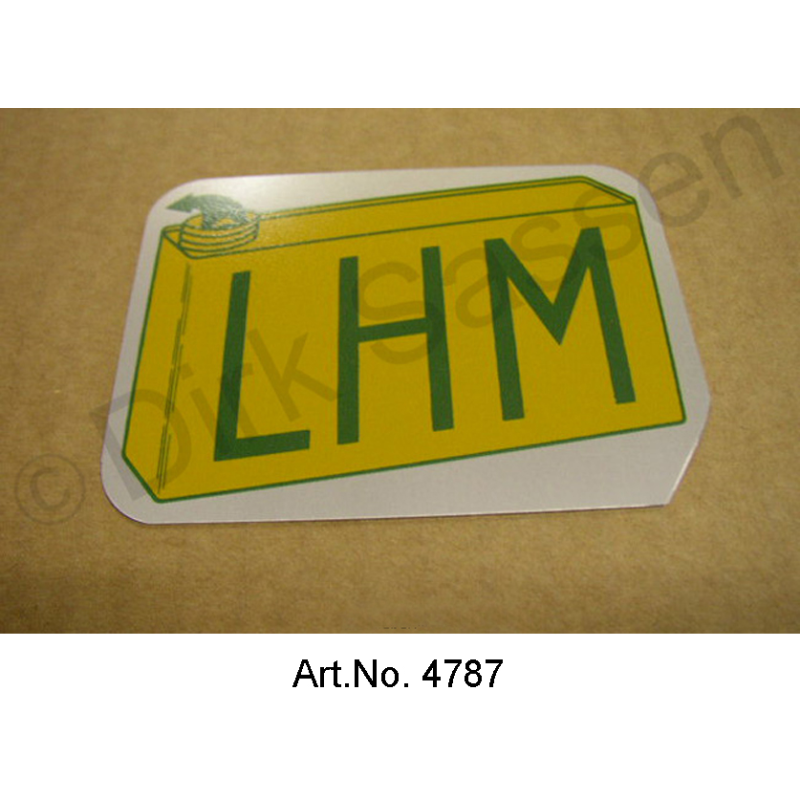 Schild, hydraulische tank, LHM