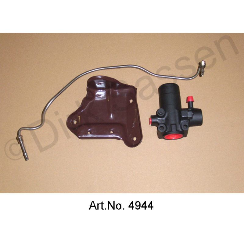 Conversion kit for pressure regulator, LHS, from aluminum to steel, with bracket and main pressure line, bent
