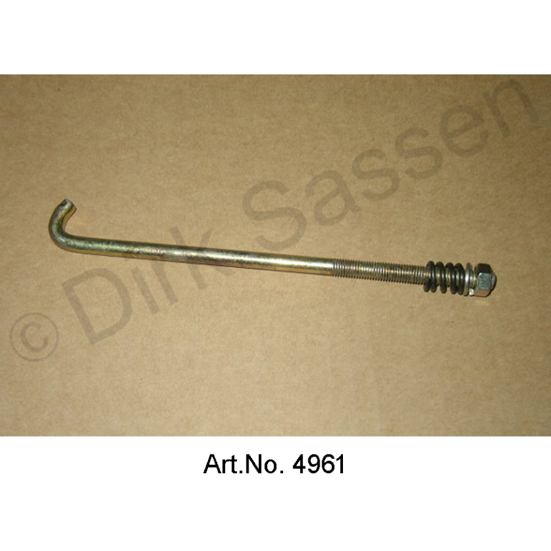 Battery frame support bar, front, short, 15 cm, for battery left, with spring & nut, from 1969