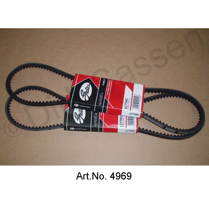 V-belt, coppia, pompa acqua e alternatore, 10 x 975 mm, Gates o Continentale, dal 1968