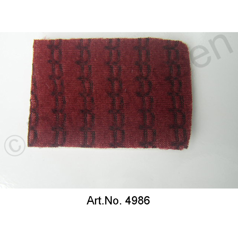 Tissu, Pallas, 'raye`, du 09/1973, rouge, largeur de 1,4 mètre, par mètre