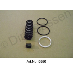 Revisieset voor koppelingswerkcilinder, met 2 rubberen ringen, vierkant, 22,5 x 5 mm, met teflon-ring en veer