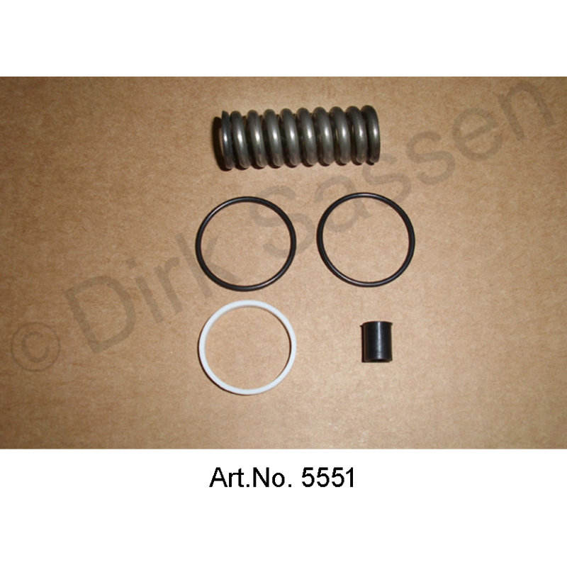Kit de révision pour cylindre d'embrayage avec 2 bagues en caoutchouc carrées de 22,5 x 3 mm, avec bague en téflon et ressort
