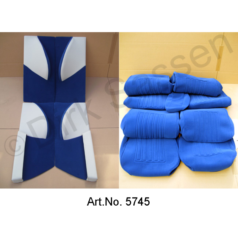 Interieurbekleding, set stoelhoezen en portierbekleding, blauw, Non-Pallas (let op: chroomversiering apart)