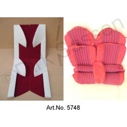 Interior, set of seat covers and door trim, red, Pallas (attention: chrome strips separately)