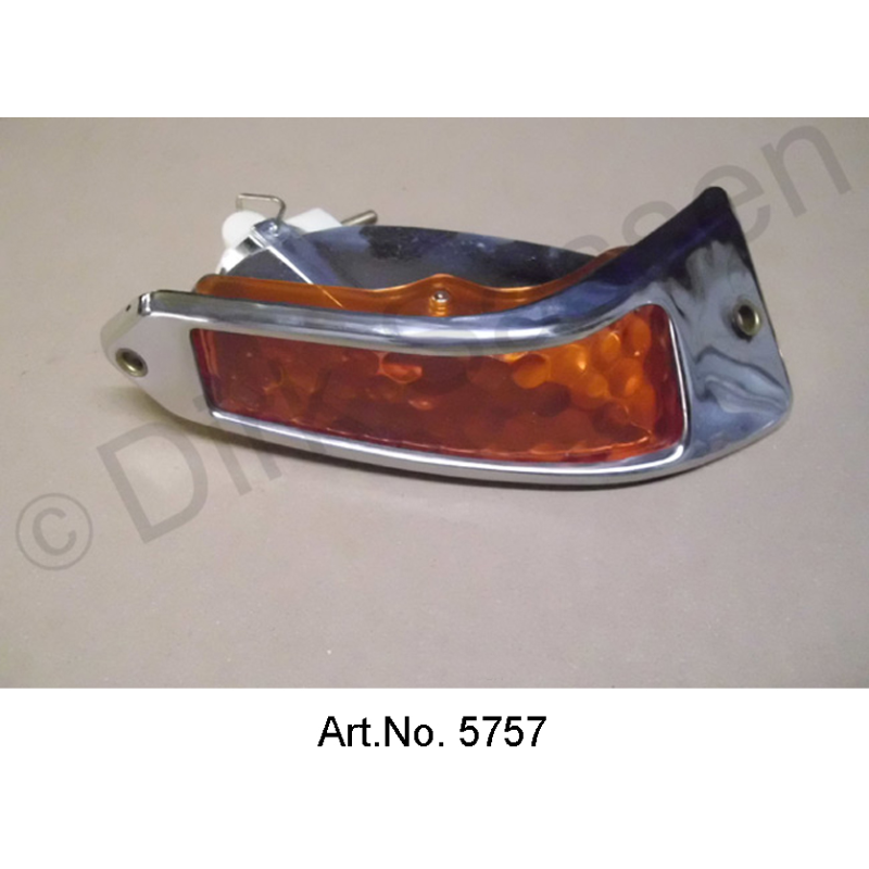 Blinker, Pallas, orange, rechts, bis 1967, mit Chromrahmen, Nachbau