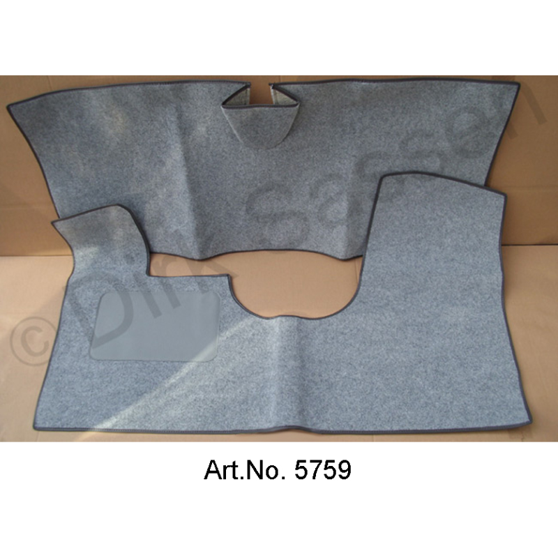 Set of floor mats, DS, semi-automatic, Non Pallas, gray, front and back, 2-piece