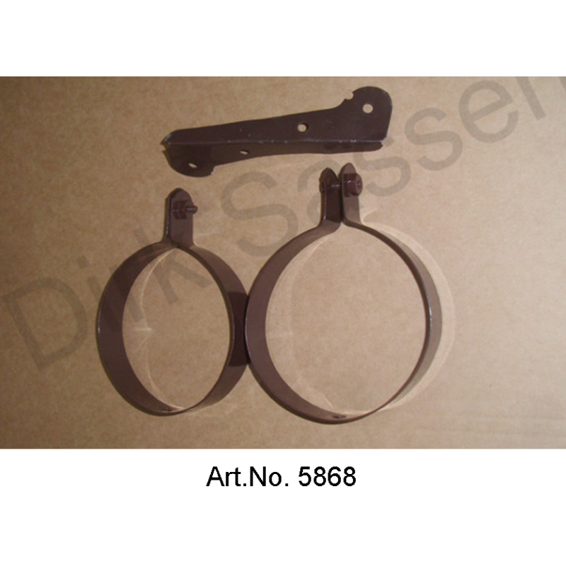 Luftschlauch-Halterungssatz, 3-teilig, für Kotflügel, links und rechts, ab 1967, braun, pulverbeschichtet, neuwertig