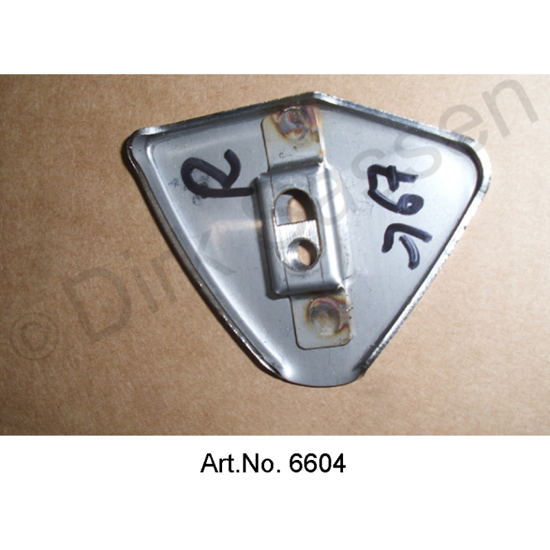 Soporte para cuchilla de parachoques, exterior, derecha, con tuerca jaula, hasta 1967, acero inoxidable