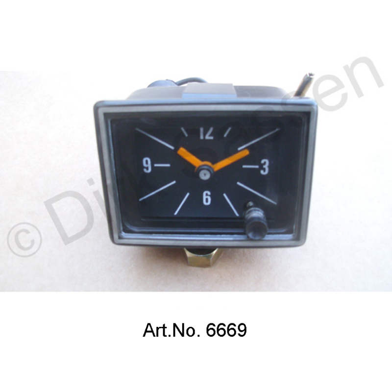 Watch, newly made, from 1969, with black frame, electronic movement