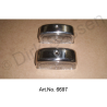 Tappo lampada targa, coppia, con inserto in vetro, cromato, Break, ottime condizioni