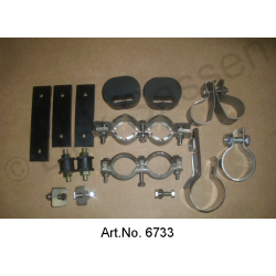 Mounting kit exhaust, complete, stainless steel