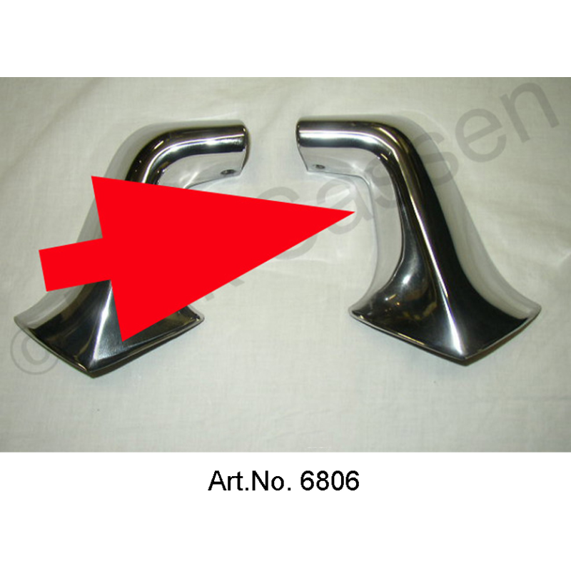 Chrome connection of the bumper, right