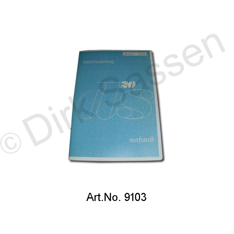 Instrucciones de servicio, DS 20, 10/1968 a 10/1969, carro con cambio de marchas, tapa azul