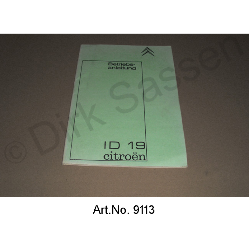 Istruzioni operative, ID 19, edizione 07/1965